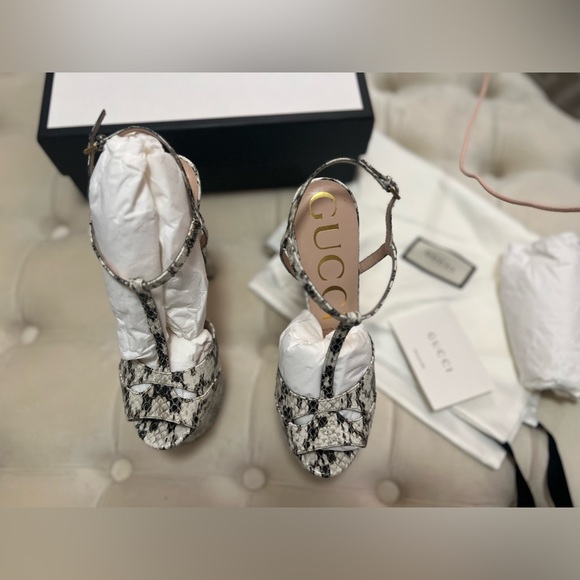 Gucci Rock Python Moluro Radiata Print Sandal Pumps - Picture 15 of 16